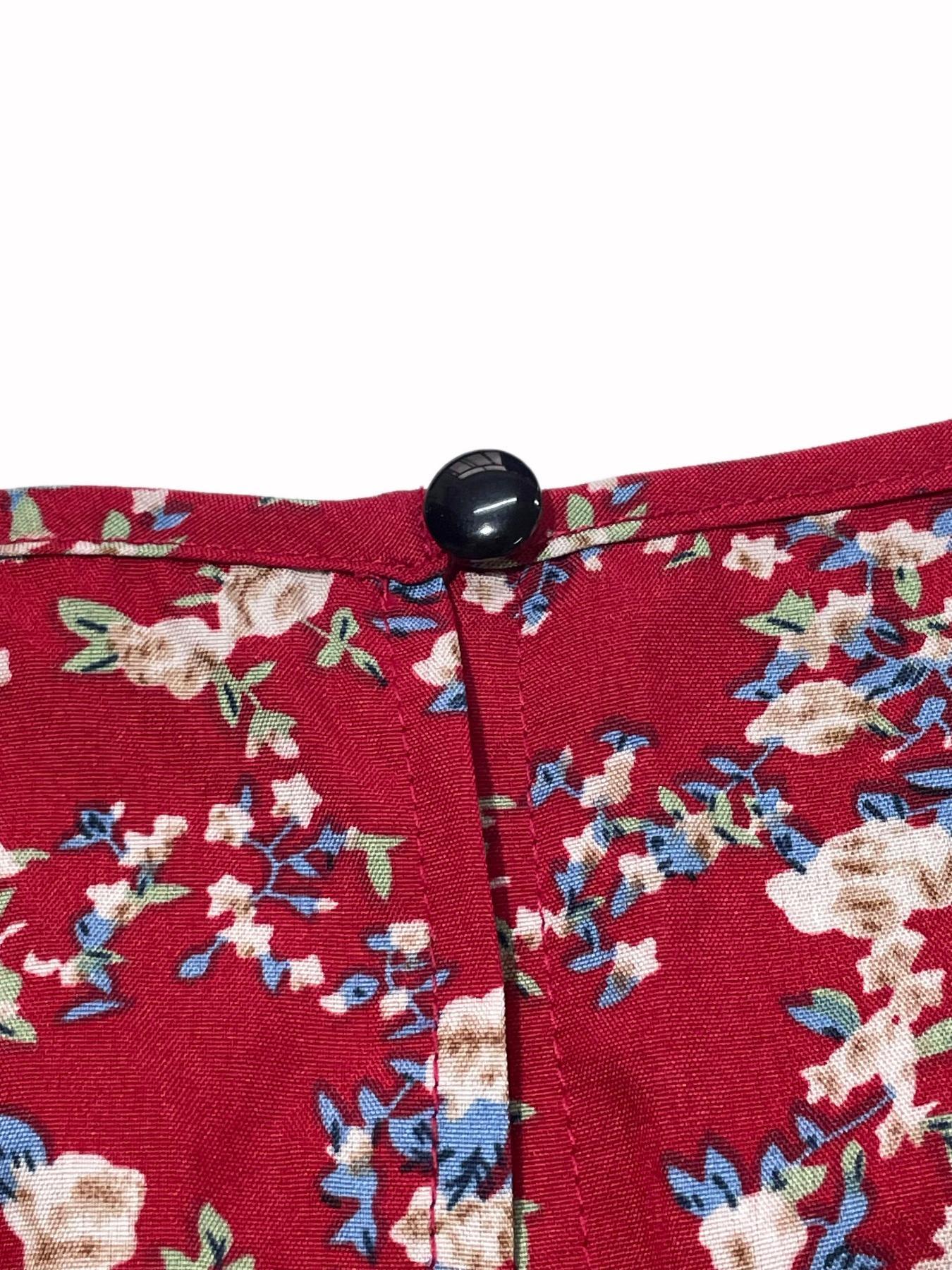 Floral Bubble Hem Midi Dress