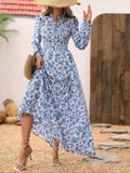 Floral Belted Long Sleeve Maxi Dress