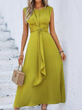 A-Line Waist Cinch Midi Dress