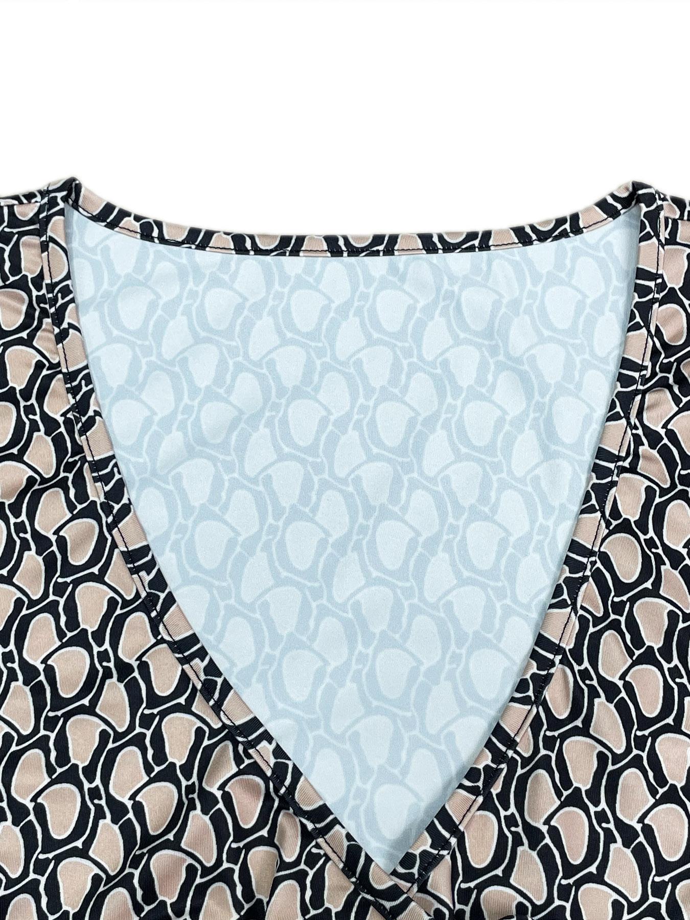 Ruched Geometric Mini Dress