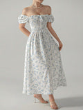 Floral Puff Sleeve Maxi Dress